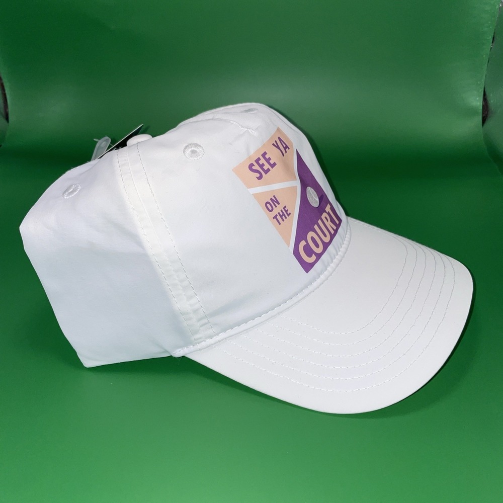 Prince White Graphic Cap Hat See Ya On The Court Girls OSFA NYLON New